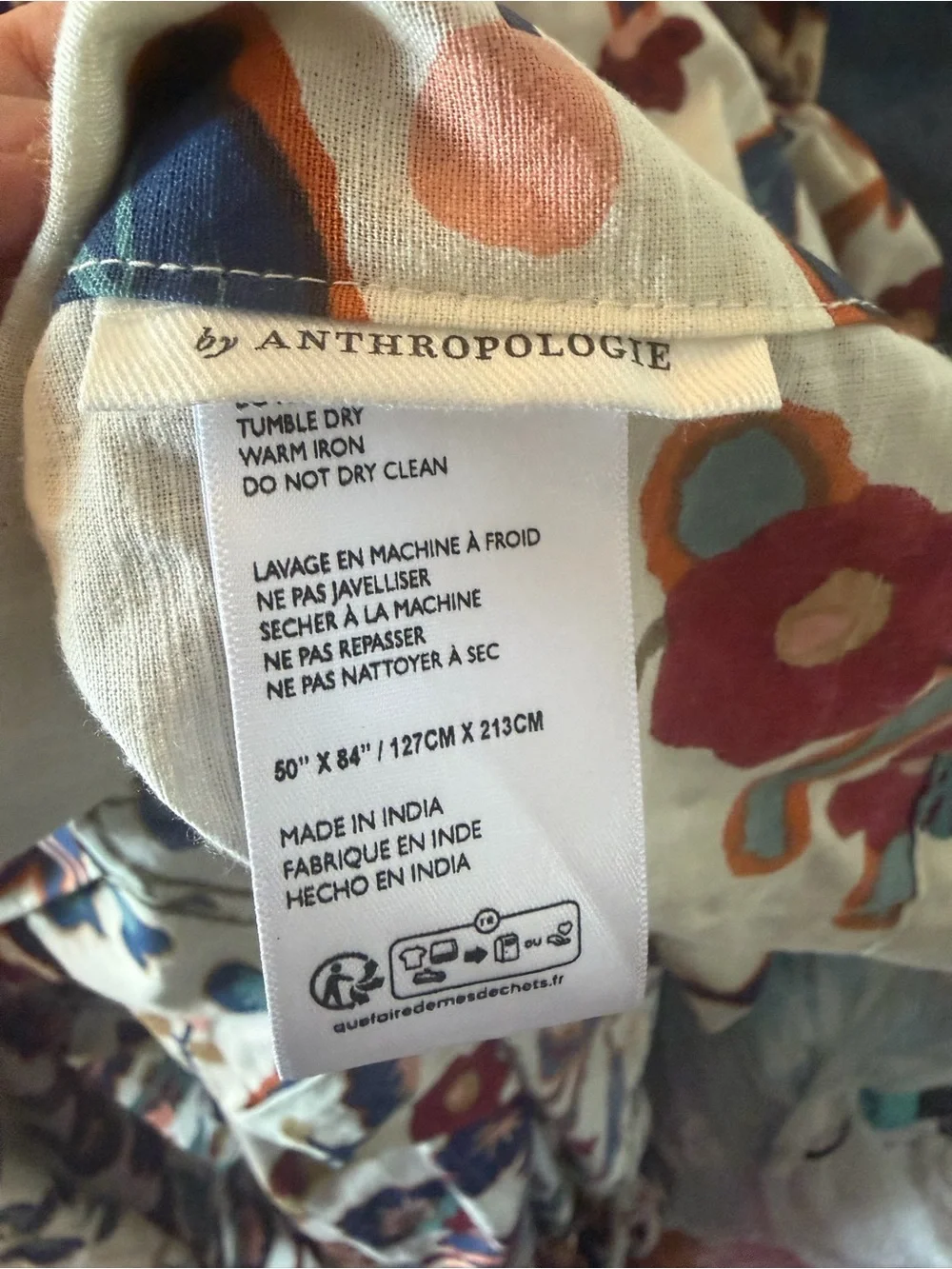 Anthropologie Welles Cream Multi Curtains 2 Panels Cotton 50 in by 84 in Floral